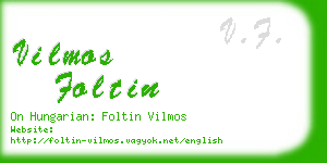 vilmos foltin business card